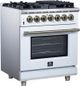 FORNO® Massimo Series Alta Qualita 30" White Pro Style Dual Fuel Range-1