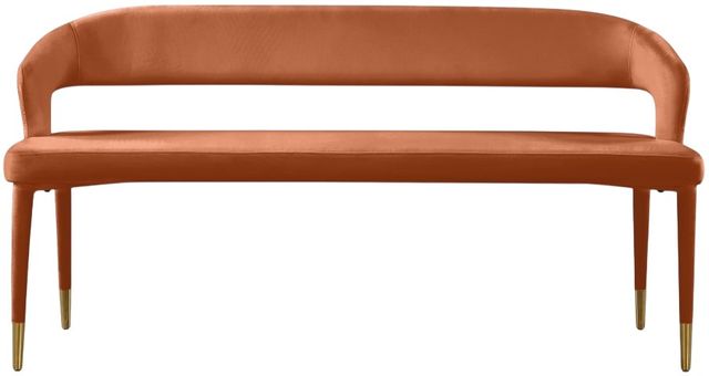 Meridian Furniture Destiny Cognac Velvet Bench-3