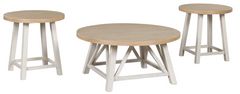 Signature Design by Ashley® Fawndell 3-Piece Brown Occasional Table with Antique White Base Set