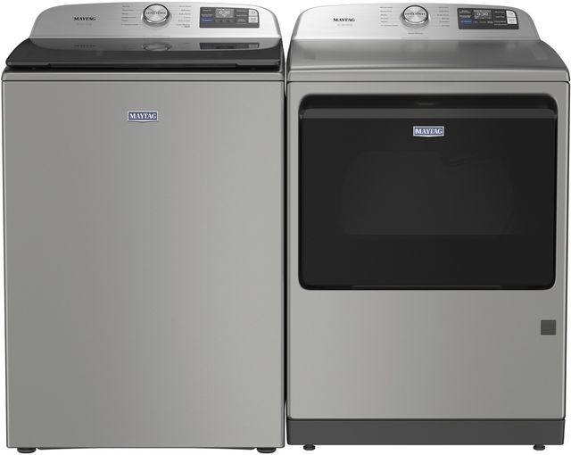 Maytag® Pet Pro Classic Silver Top Load Washer & Electric Dryer Laundry Pair-0