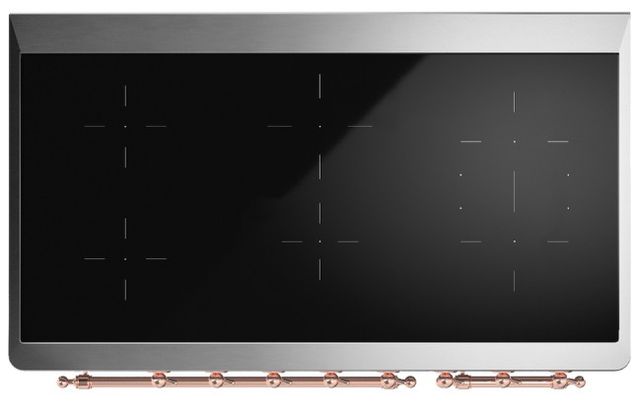 Ilve® Majestic III 48" Custom Pro Style Induction Range with Solid Door and Copper Trim-2