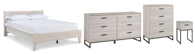 Signature Design by Ashley® Socalle 4-Piece Natural Queen Platform Bed Set-0