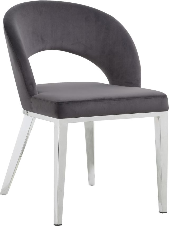 Meridian Furniture Roberto Gray/Chrome Velvet Dining Chair-0