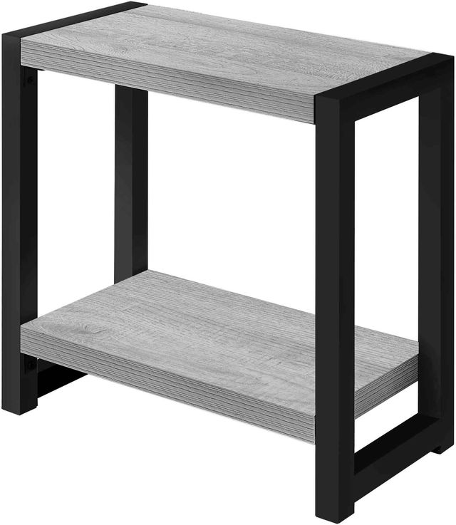 Monarch Specialties Inc Grey 22" Accent Table with Black Frame -0