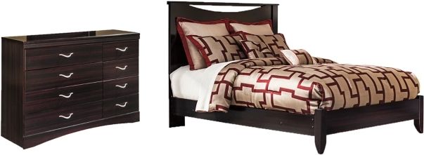 Signature Design by Ashley® Zanbury 2-Piece Merlot Queen Panel Bed Set-0