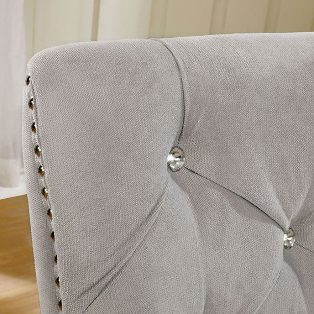 Furniture of America® Diocles 2-Piece Gray/Silver Dining Side Chair Set-2