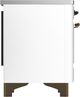 Ilve® Majestic III 36" White Pro Style Induction Range with Solid Door and Burnished Trim-4