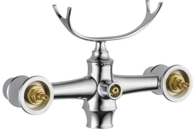 Brizo Traditional Polished Chrome 2-Handle Freestanding Tub Filler Body Assembly Trim with Less Handles-0
