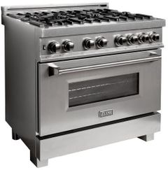 ZLINE 36" Satin Stainless Steel Pro Style Dual Fuel Range