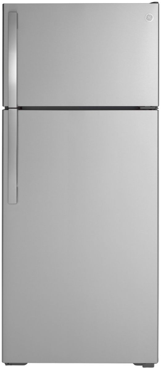 GE® 28" 17.5 Cu. Ft. Stainless Steel Top Freezer Refrigerator-0