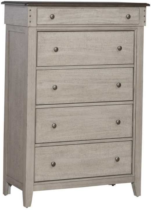 Liberty Furniture Ivy Hollow 5-Piece Dusty Taupe/Weathered Linen Queen Mantle Storage Bedroom Set-4