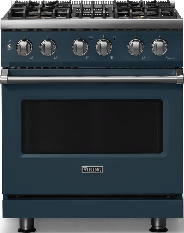 Viking® 5 Series 30" Squall Pro Style Dual Fuel (LP) Range with Polished Chrome Trim-0