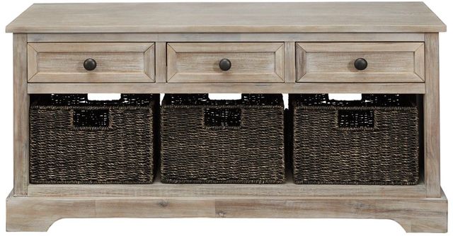Signature Design by Ashley® Oslember Light Brown Storage Bench-1