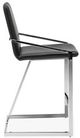 Mazin Furniture Jasmine Chrome/Black Counter Arm Dining Chair-1