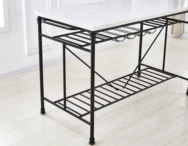 Steve Silver Co. Claire 5-Piece White Marble Kitchen Island Set-4