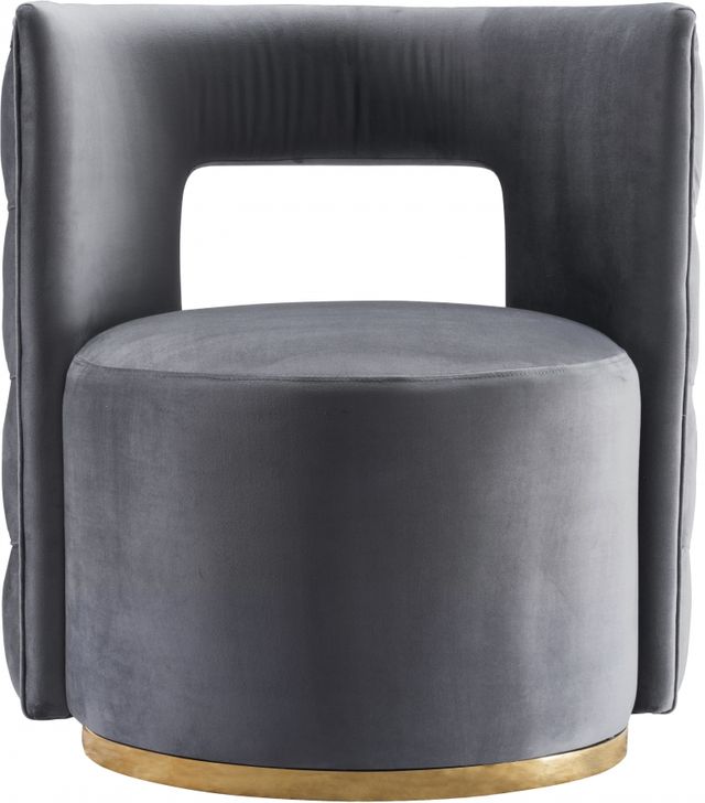 Meridian Furniture Theo Grey Velvet Swivel Chair-2