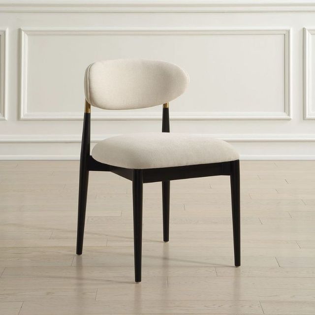 Uttermost® Moxie Matte Black/Off-White Dining Chair-2