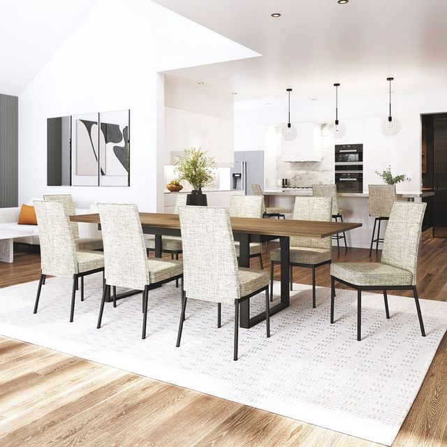 Amisco Customizable Burton 108" Rectangular Extendable Table with 1" Birch Veneer Top and 1 Leaf-4
