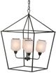 A & B Home Black Square Iron Glass Chandelier-2