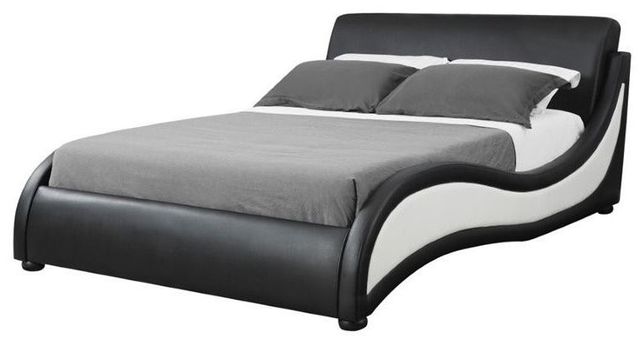 Coaster® Niguel Black and White Queen Upholstered Bed-0