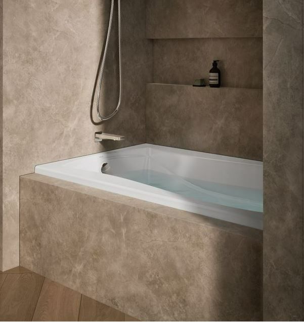 KOHLER® Mariposa® White 60" x 36" Alcove Whirlpool - Left Drain-1