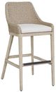 Uttermost® Paloma Cerused Wheat/Oatmeal Wicker Indoor-Outdoor Bar Stool with Cushion-0