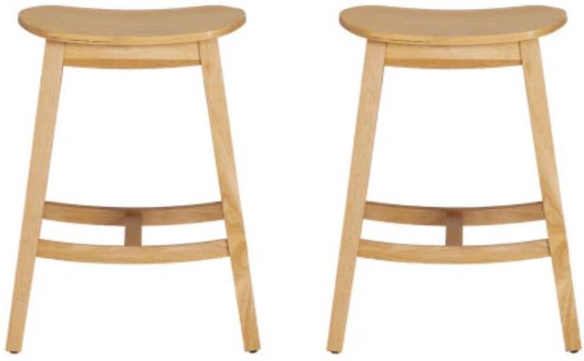 Linon Cappy 2-Piece Natural Counter Stool Set-3