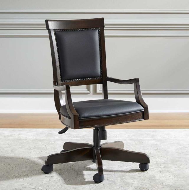 Liberty Furniture Brayton Manor Black/Cognac Junior Executive Desk Chair-1