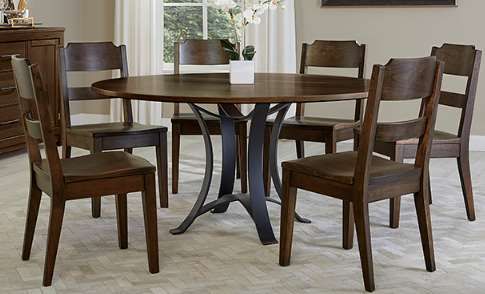 Artisan & Post by Vaughan-Bassett Crafted Cherry Dining by Ben & Erin Napier Dark 60" Round Table with Black Base-1