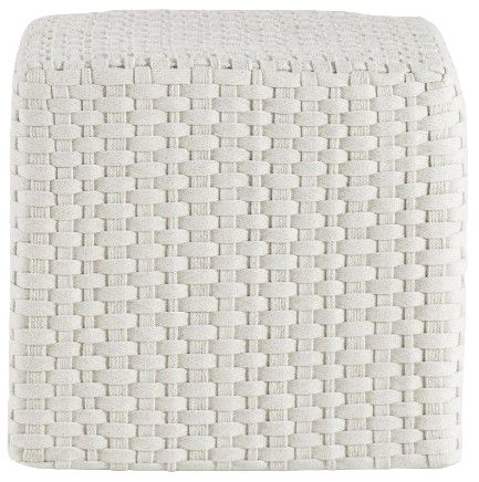 Bernhardt Boca Bernhardt Exteriors White Fabric Outdoor Ottoman-2