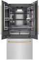 ZLINE Autograph Edition 36" 19.6 Cu. Ft. Stainless Steel Built-In Bottom Freezer Refrigerator with Graphite Gray Interior and Champagne Bronze Accents-1