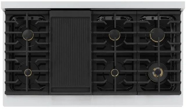 ZLINE Marino 48" Stainless Steel Pro Style Gas Range with White Matte Door and Matte Black Accents-4