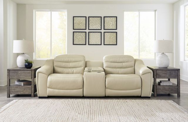 Signature Design by Ashley® Center Line 3-Piece Cream Power Reclining Console Loveseat -3