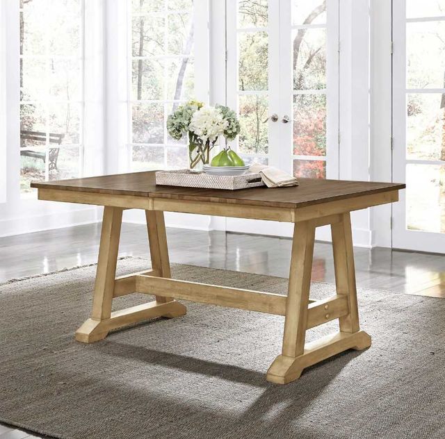 Liberty Furniture Lindsey Farm Brown/Natural Trestle Dining Table-1