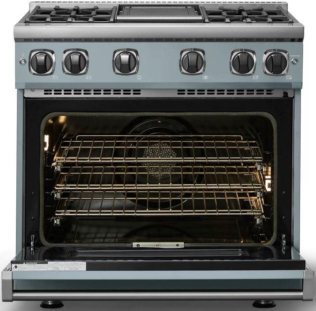 Viking® 7 Series 36" November Sky Pro Style Liquid Propane Gas Range with Griddle-1