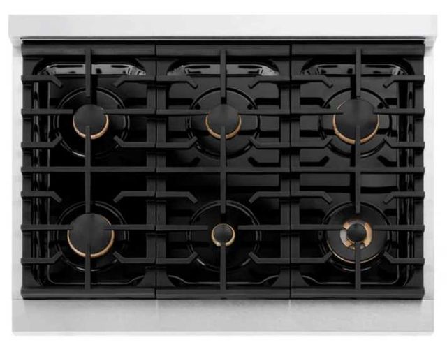 ZLINE Paramount Autograph Edition 36" Satin Stainless Steel Gas Cooktop with Matte Black Accents-2
