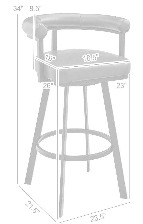 Armen Living Magnolia Black/Brown 26'' Counter Stool-2