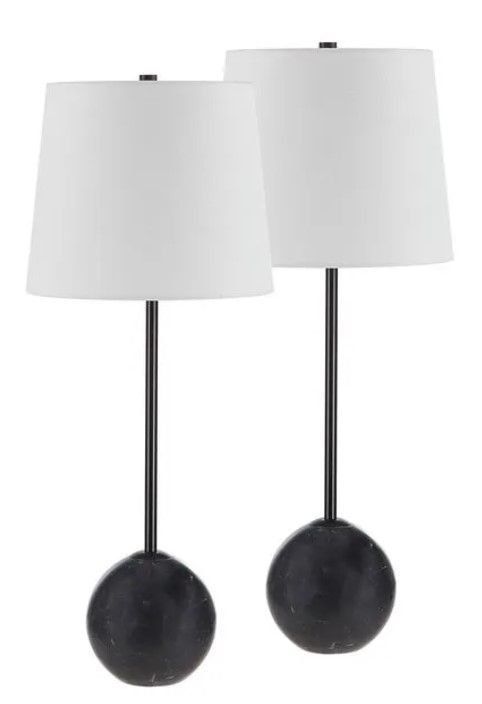 Renwil® Bangor 2-Piece Matte Black Table Lamp-0