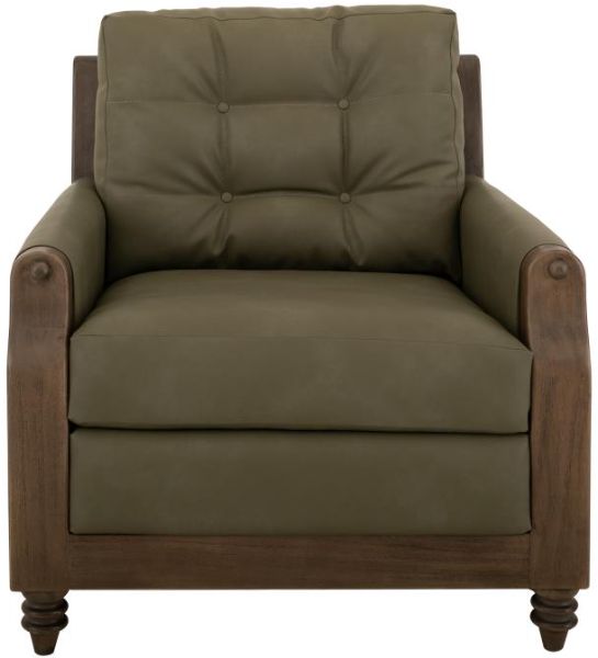 International Furniture Direct Xel-Ha II Dark Hay Brown/Green Accent Chair-1