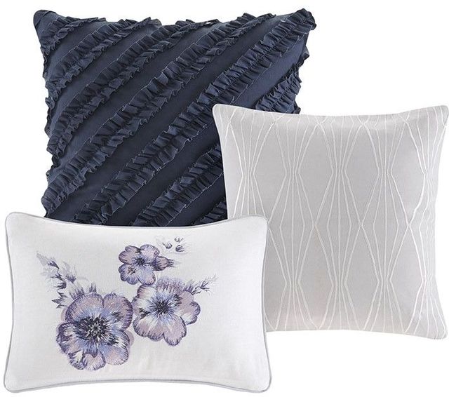 Olliix by Madison Park 7 Piece Purple King Enza Cotton Printed Comforter Set-3