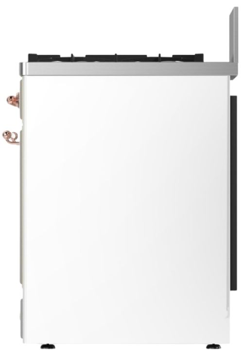 Ilve® Majestic III 30" White Pro Style Dual Fuel Natural Gas Range with Solid Door and Copper Trim-3