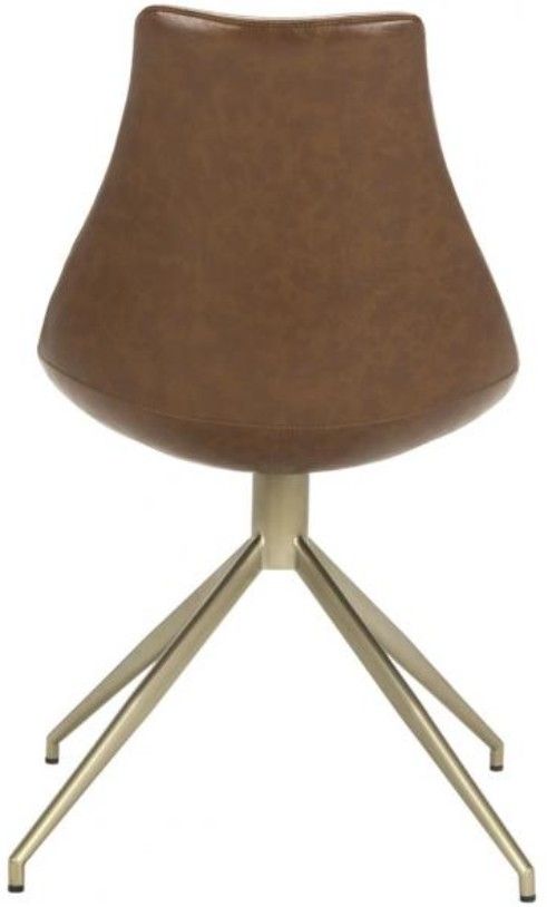Safavieh Lynette 2-Piece Brass/Light Brown Dining Side Chair Set-4