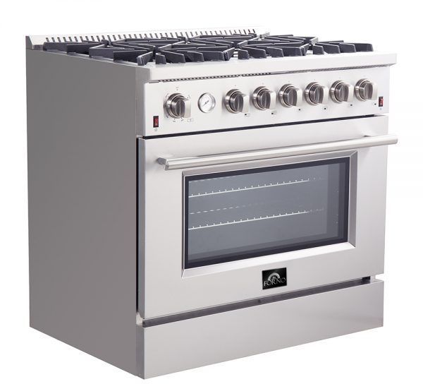 FORNO® Alta Qualita 36" Stainless Steel Freestanding Natural Gas Range-1