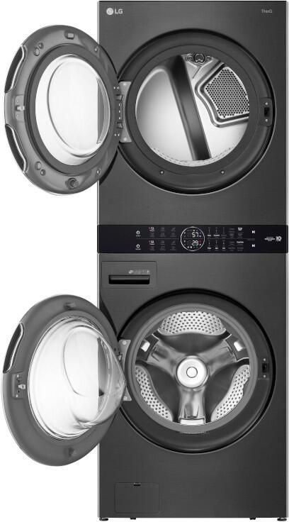 LG Black Steel Gas Laundry Center, 4.5 Cu. Ft. Washer, 7.4 Cu. Ft. Dryer-1
