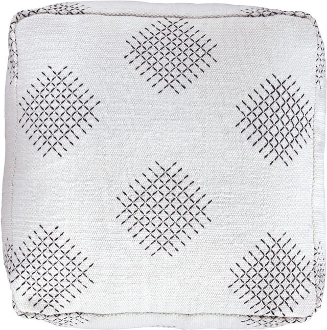 Signature Design by Ashley® Mabyn Ivory/Black Pouf-1