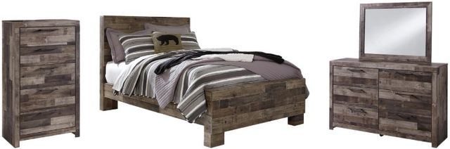 Benchcraft® Derekson 4-Piece Multi Gray Full Panel Storage Bed Bedroom Set-0