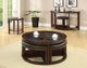 Furniture of America® Crystal Cove Glass Coffee Table with Dark Walnut Base-2