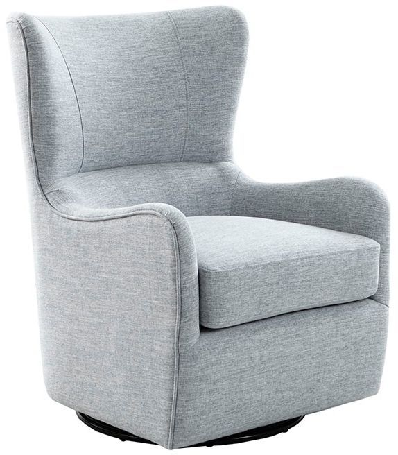 Olliix by Madison Park Light Blue Arianna Swivel Glider Chair-2
