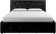 dhp furniture® Dakota Black Full Upholstered Panel Bed with Storage Drawers-3