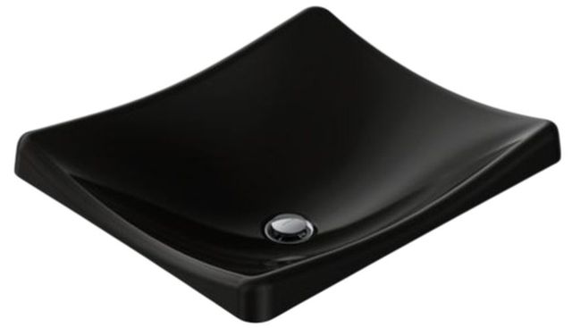 Kohler DemiLav® Black 18.25" Rectangular Vessel Bathroom Sink, No Overflow-0